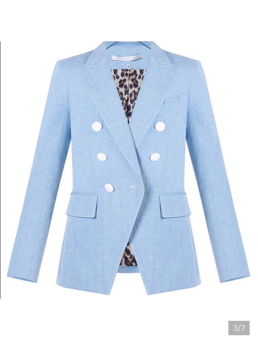 VERONICA BEARD Dickey Jacket Women sz 24 MILLER Denim Light Blue Jean Blazer NWT